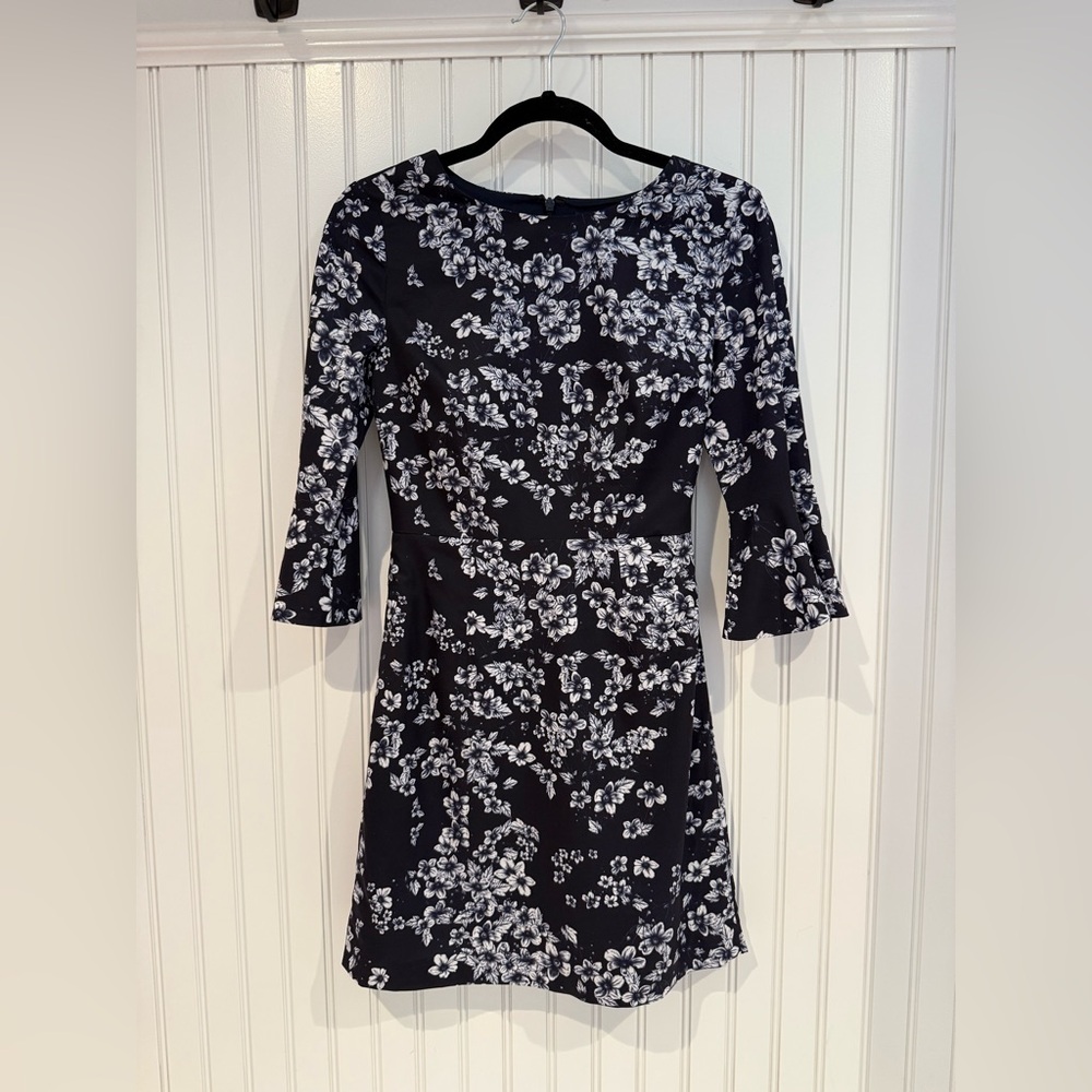 Cynthia Steffe Black and White Ruffled Tiered Sheath Dress